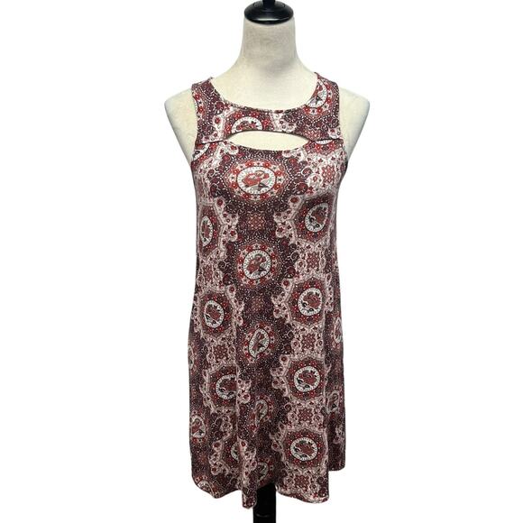 Boho Festival‎ Sleeveless Mini Dress Aeropostale Cutout Mandala Print S - Picture 1 of 7